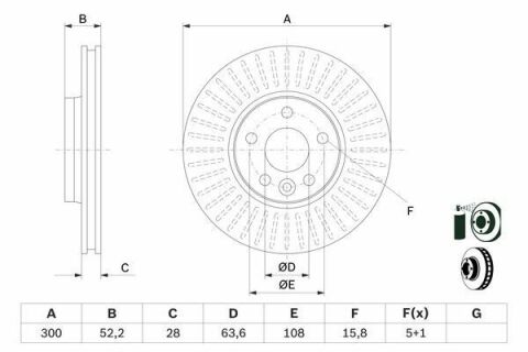 Диск тормозной (передний) Range Rover Evoque/Freelander/Volvo S60/S80 11-(300x28)