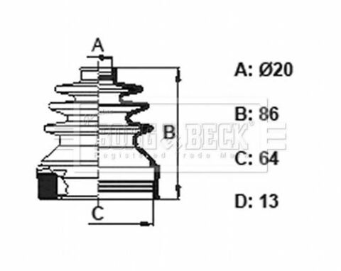 BCB6157 BORG & BECK - Пильовик привідного вала к-т