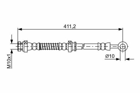 Шланг тормозной задний прав. hyundai i10 -13