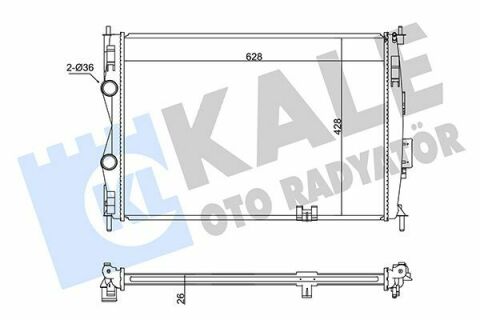 KALE NISSAN Радиатор охлаждения Qashqai 2.0dCi 07-