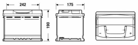 Акумуляторна батарея 62Ah/540A (242x175x190/+R/B13) Excell