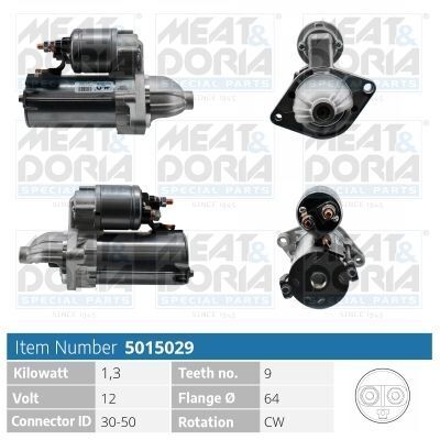 Стартер (12v, 1,3kw) alfa romeo mito fiat doblo, doblo cargo, fiorino, grande punto, idea, linea, panda, punto, qubo, siena lancia musa opel combo, combo tour, corsa d 1.3d/1.9d 06.03-