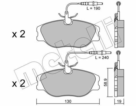 Колодки тормозные (передние) Citroen Jumpy/Evasion/Fiat Scudo/Peugeot Expert/806 95-06 (+датчики)