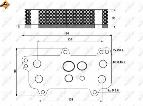 Радіатор масляний VW T5 2.5TDI 03- (теплообмінник)