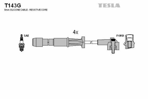 Кабель запалюванняб к-кт TESLA Ford