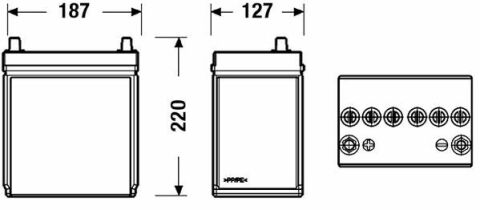 Акумуляторна батарея 35Ah/240A (187x127x220/+L/B00) Excell Азія