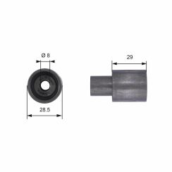 T42051 (7786-21344) Обводной ролик ремня ГРМ GATES POWERGRIP IDLER