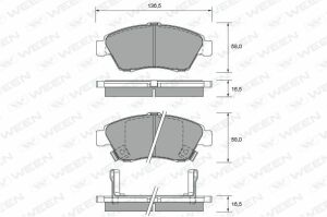 Комплект гальмівних накладок, дискове гальмо