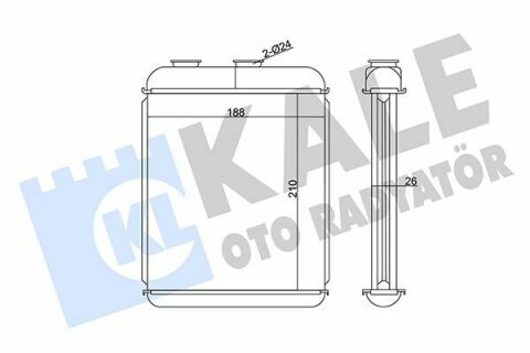 KALE OPEL Радиатор отопления Astra G/H,Zafira