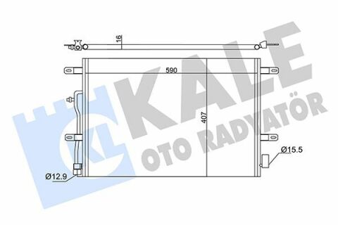 KALE VW Радиатор кондиционера Audi A4/6 1.6/3.0 00-