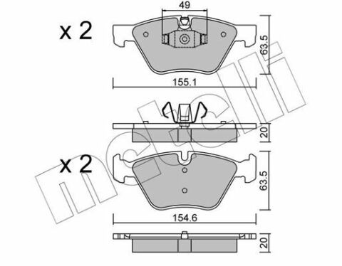 Колодки тормозные (передние) BMW 1 (E81/E87) 04-12/3 (E90-E93) 05-13/X1 (E84) 11-15