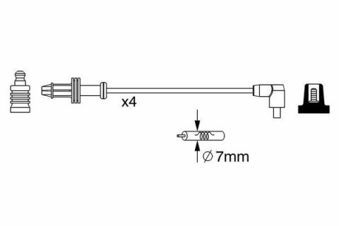 Провода зажигания Citroen Berlingo/Peugeot 205/306 1.4/1.6 96-11 (к-кт)