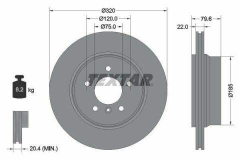 Диск тормозной (задний) BMW X3 (E83) 03-11 (320x22) PRO