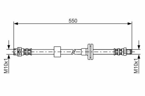 Шланг тормозной (передний) BMW X3 (E83) 04-11 (L=526mm)