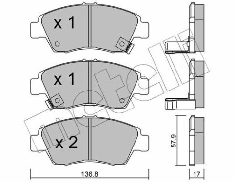 Колодки тормозные (передние) Honda Civic V/VI/VII 91-05/CRX III 92-98/Jazz 08-14