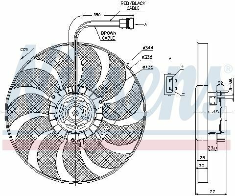 Вентилятор радіатора 264W 338mm T4 90-VW Вентилятор радіатора 264W 338mm T4 90-VW