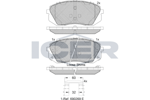 Колодки тормозные (передние) Hyundai Tucson 15-/40/их35/Sonata/Kia Sportage/Optima 10-/Soul 14-