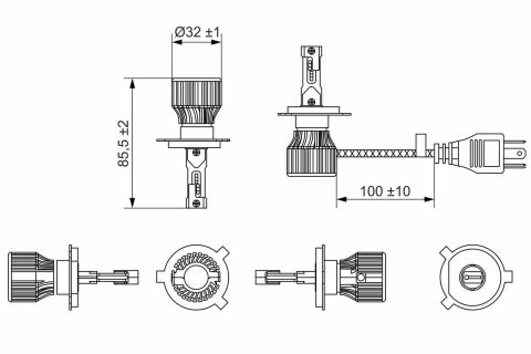 Автолампа H4 12V 24W P43t LED Powerlight TWIN (6000К)