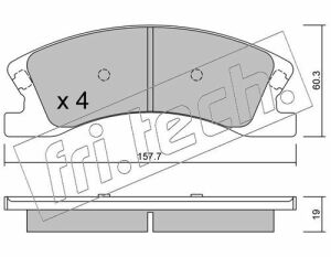 Комплект гальмівних накладок, дискове гальмо