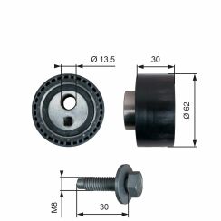 Натяжной ролик ремня ГРМ GATES POWERGRIP TENSIONER