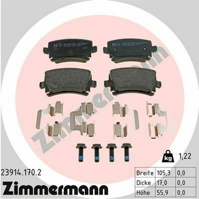 Тормозные колодки (задние) VW Caddy 03-15 (Lucas-Girling) (с аксессуарами)