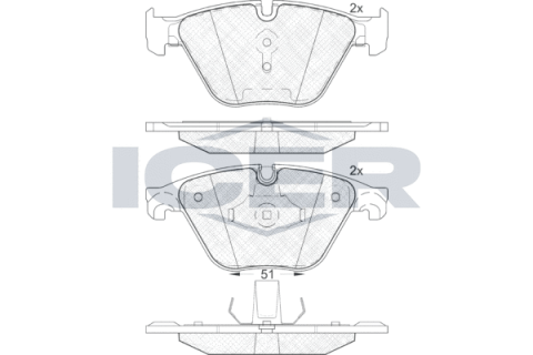 Колодки тормозные (передние) BMW 5 (F07/F10/F18) 09-17/6 (F06/F13) 11-18/7 (F01/F02/F03/F04) 08-12