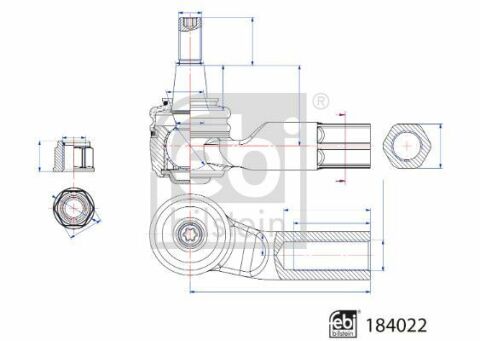 Наконечник тяги рульової (L) Audi A3 19-/VW Golf VIII 20- (L=94mm)