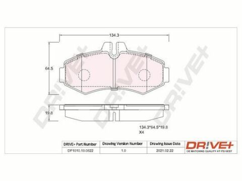 DP1010.10.0822 Drive+ - Гальмівні колодки до дисків