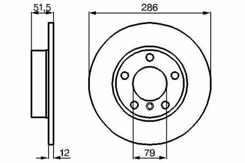 Диск гальмівний (передній) BMW 3 (E36) 90-00/Z3 (E36) 95-03 (286х12) 