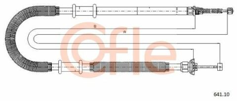 Трос ручного тормоза зад. Doblo Cargo 01-10 (1755/1465)