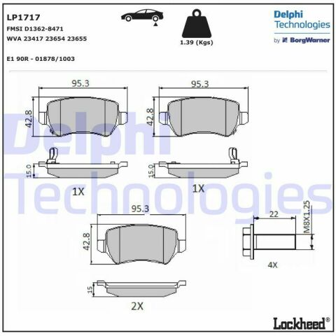 Колодки гальмівні (задні) Opel Astra G/H/ Combo/Kia Venga 94- (TRW)