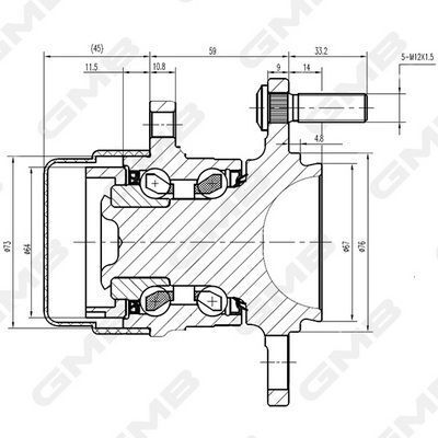 Маточина колеса зад. veloster 1.6 11-17, elantra 1.6/1.8 05- hyundai