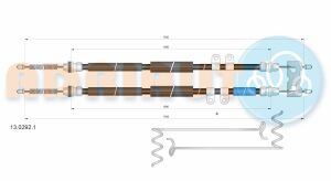 Трос ручного гальмівний задній правий/лівий Transit Connect 1,8 02- FORD