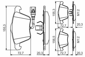 Гальмівні передні колодки AUDI A3/TT VW Golf V, Passat 05- SEAT Leon (з Датчик)