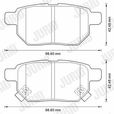 JURID TOYOTA Гальмівні колодки задн. Auris 07-,Yaris 05-