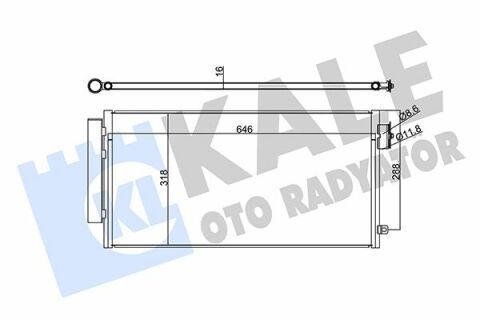 KALE FIAT Радиатор кондиционера 500L,Tipo 12-