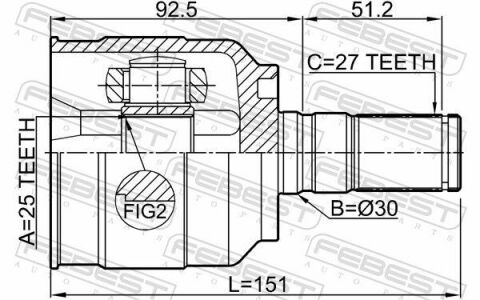 ШРКШ (ШРУС) внутренний 25x30x27 HYUNDAI i40 2.0 CVVT 12-19 л.