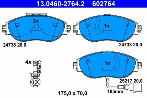 Колодки гальмівні (передні) Seat Leon 13-20/VW Golf 13-/Passat 10- (Lucas/TRW)