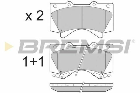 Тормозные колодки пер. Toyota Land Cruiser 08-(advics)