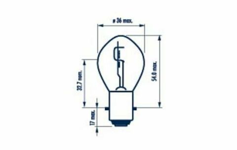 Автолампа S2 12V 35/35W BA20d Standard Автолампа S2 12V 35/35W BA20d Standard