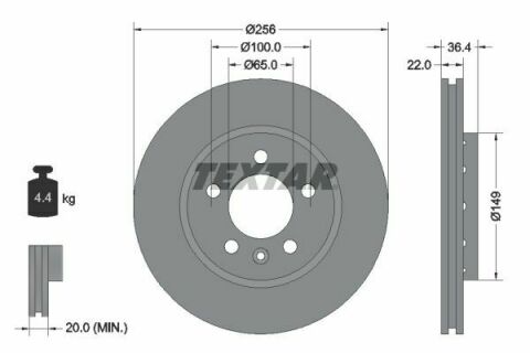 Диск тормозной (задний) VW Golf IV/Bora 98-06 (256x22) PRO