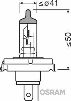 Автолампа Osram (H4/R2 12V 60/55W P45T)