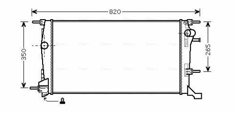 Радіатор охолодження двигуна. FLUENCE 1.6 14-, MEGANE CC 1.6, 2.0 10-, MEGANE III 1.6, 2.0 09- RENAULT