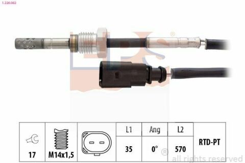 EPS VW Датчик температури ОГ T5 2,5 TDI EPS VW Датчик температури ОГ T5 2,5 TDI