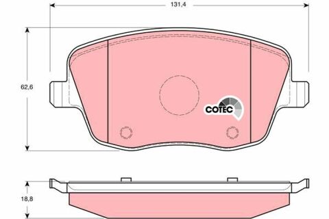 Гальмівні колодки пер. VW Polo 02-/Skoda Fabia 99-14 (TRW)