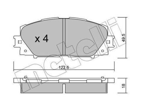 Колодки тормозные (передние) Toyota Yaris 05-/Great Wall C30/Lingao/Tengyi 09-