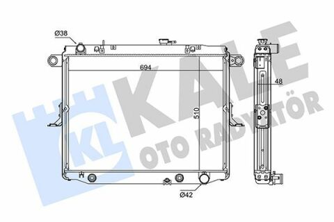 KALE TOYOTA Радиатор охлаждения Land Cruiser 100 4.7 98-