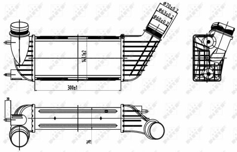 Радиатор интеркулера Citroen Jumper/Fiat Scudo/Peugeot Expert 1.6/2.0/2.2D Multijet/HDi 06-