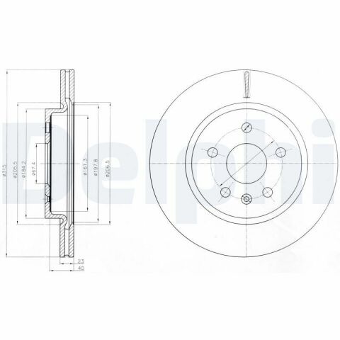 Диск тормозной задний 17-18 Insignia 08- OPEL