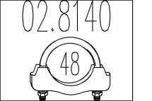 Хомут вихлопної системи U-образний (М10, Діаметр 48 мм) Хомут вихлопної системи U-образний (М10, Діаметр 48 мм)